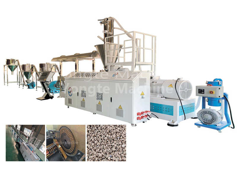 What raw materials can the WPC granulation machine process?
